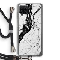 Witte marmer 2: Samsung Galaxy A12 Transparant Hoesje met koord