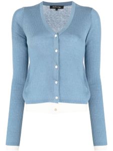 tout a coup cardigan nervuré à col v - Bleu