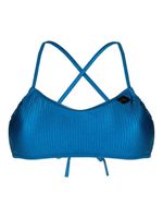 Calvin Klein haut de bikini bandeau à détails nervurés - Bleu - thumbnail