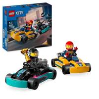 LEGO City 60400 Kart e piloti da corsa, giocattolo con 2 kart, con 2 minifigure di automobilisti