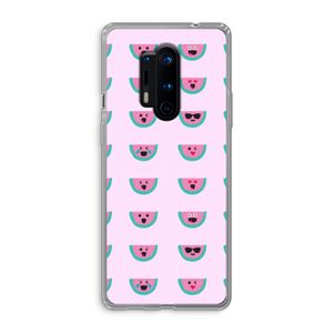 Smiley watermeloenprint: OnePlus 8 Pro Transparant Hoesje