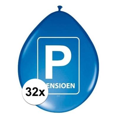 Pensioen/met de VUT ballonnen - 32x stuks - 27 cm - Feestartikelen versiering - blauw