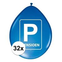 Pensioen/met de VUT ballonnen - 32x stuks - 27 cm - Feestartikelen versiering - blauw