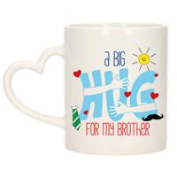 Cadeau koffie/thee mok voor broer - hartje oor - big hug - 300 ml - verjaardag - thumbnail