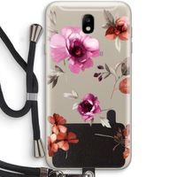 Geschilderde bloemen: Samsung Galaxy J7 (2017) Transparant Hoesje met koord