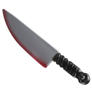 Groot killer mes - plastic - 41 cm - Halloween verkleed wapens - met bloed
