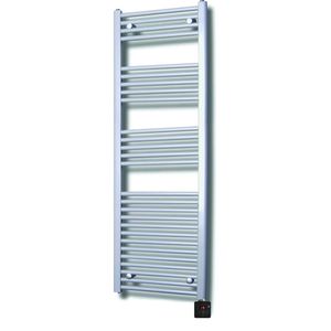 Elektrische Design Radiator Sanicare Plug & Play 172x60 cm Zilvergrijs 730 Watt Met Chroom Thermostaat En Bluetooth Links Sanicare