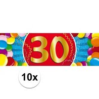 10x 30 jaar leeftijd stickers verjaardag versiering   -