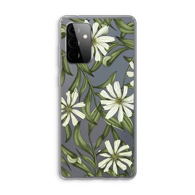 Wit bloemenpatroon: Samsung Galaxy A72 Transparant Hoesje