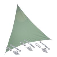 Premium kwaliteit schaduwdoek/zonnescherm Shae driehoek groen 3 x 3 x 3 meter met ophanghaken - Schaduwdoeken