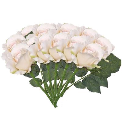 Topart Kunstbloem - 12x - roos Alice - de luxe - rood - 30 cm - kunststof steel - decoratie