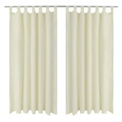VidaXL Micro-satijnen gordijnen met ringen 140 x 175 cm 2 stuks (creme)
