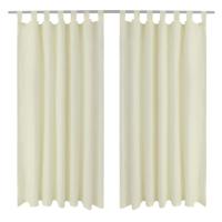 VidaXL Micro-satijnen gordijnen met ringen 140 x 175 cm 2 stuks (creme)