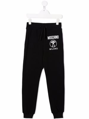 Moschino Kids pantalon de jogging à logo - Noir