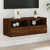 Tv-wandmeubel 80x30x30 cm bewerkt hout bruineikenkleurig