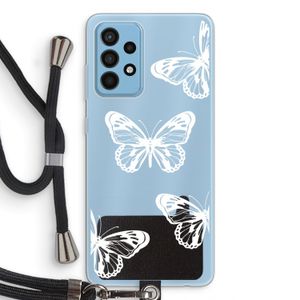 White butterfly: Samsung Galaxy A52 Transparant Hoesje met koord