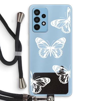 White butterfly: Samsung Galaxy A52 Transparant Hoesje met koord
