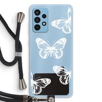 White butterfly: Samsung Galaxy A52 Transparant Hoesje met koord
