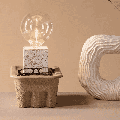 Nohr Tafellamp 'Zacharia' Terrazzo, kleur Wit