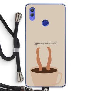 Aggressively drinks coffee: Honor Note 10 Transparant Hoesje met koord