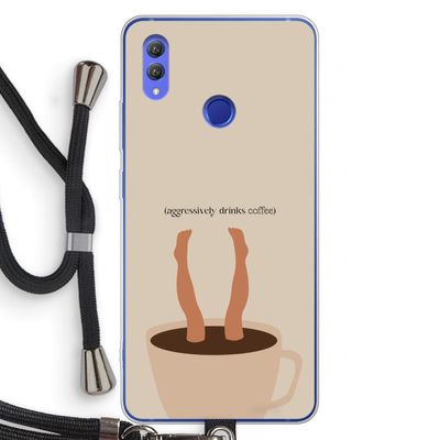 Aggressively drinks coffee: Honor Note 10 Transparant Hoesje met koord