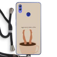 Aggressively drinks coffee: Honor Note 10 Transparant Hoesje met koord
