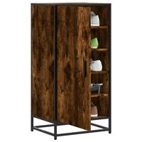 VidaXL Schoenenrek 48x38x97,5 cm bewerkt hout gerookt eikenkleurig