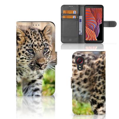 Samsung Galaxy Xcover 5 | Telefoonhoesje | Met pasjeshouder | Baby Luipaard
