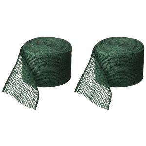 Juteband groen 10 cm x 50 meter hobby/knutselmateriaal