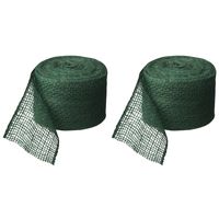 Juteband groen 10 cm x 50 meter hobby/knutselmateriaal - thumbnail