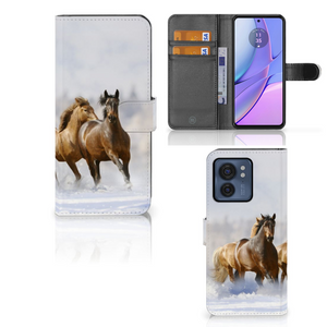 Motorola Edge 40 Telefoonhoesje met Pasjes Paarden