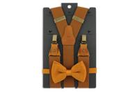 Bretels En Vlinderdas Combipack | Cognac | Traditionele Bretels Voor Heren | Peaky Blinders