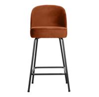WOOOD Barstoel 'Vogue' Velvet, kleur Roestbruin (zithoogte 64cm)