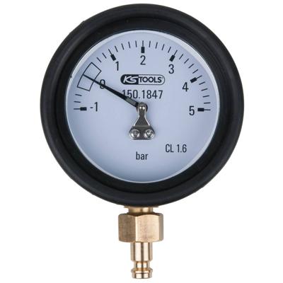 KS Tools 150.1847 Manometer 1,0 - 5,0 bar incl. Aansluitnippel en beschermkap