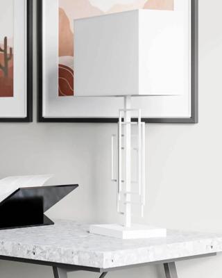 Grote witte tafellamp met E27 fitting en schakelaar By Rydens Paragon