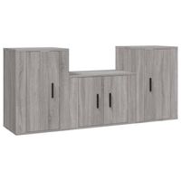 The Living Store TV-meubelset - Klassiek - Meubelen - 57x34.5x40 cm / 40x34.5x60 cm - Grijs Sonoma Eiken