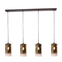 Freelight Hanglamp Ventotto Zwart & Gold Glas 4 Lichts