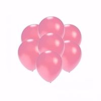 Kleine metallic roze party ballonnen 15x stuks van 13 cm - thumbnail