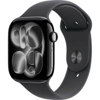 Apple Watch Series 11 GPS + Cellular 46 mm Aluminium kast Sport Band Zwart M/L