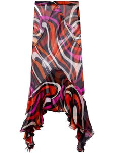 PUCCI jupe asymétrique en soie - Rose