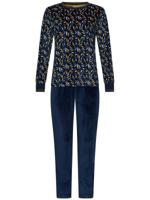 Duurzame velours pyjama nachtblauw Duurzame velours pyjama nachtblauw