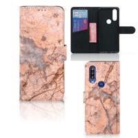 Motorola One Action | Bookcase | Marmer Oranje