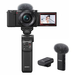 Sony Vlog camera ZV-E10 + 16-50mm + GP-VPT2BT grip + ECM-W2BT microfoon