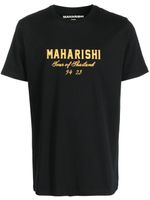 Maharishi t-shirt en coton biologique à logo imprimé - Noir