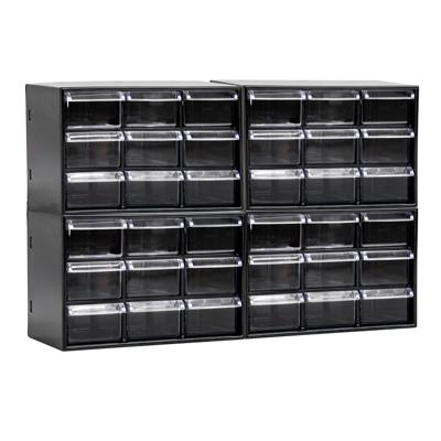 Sorteerbakjes spijkers/schroeven - 36x lades - 18.5 x 10 x 12 cm - opbergkastjes - ophangbaar - zwar