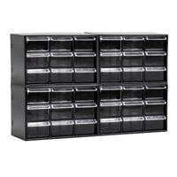 Sorteerbakjes spijkers/schroeven - 36x lades - 18.5 x 10 x 12 cm - opbergkastjes - ophangbaar - zwar