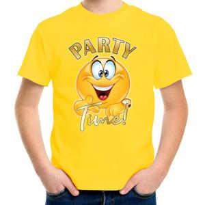 Verkleed T-shirt voor jongens - Party Time - geel - carnaval - feestkleding voor kinderen