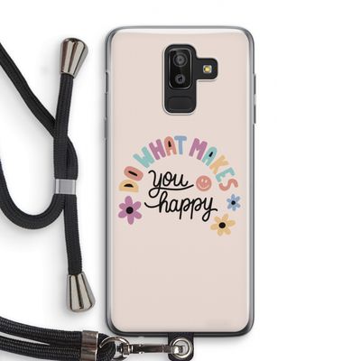 Happy days: Samsung Galaxy J8 (2018) Transparant Hoesje met koord