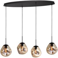 Masterlight HanglampLava Oval 4x goud glas Ø 24cm - 2764-05-100-40-40261