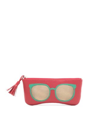 Sarah Chofakian étui en cuir à imprimé lunettes - Rouge
